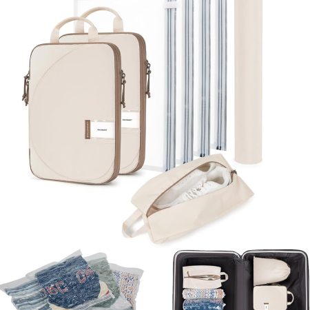 Packing Cubes for Suitcases, 8 Set Suitcase Organizer Bags Set & Vacuum Storage Bags for Travel
