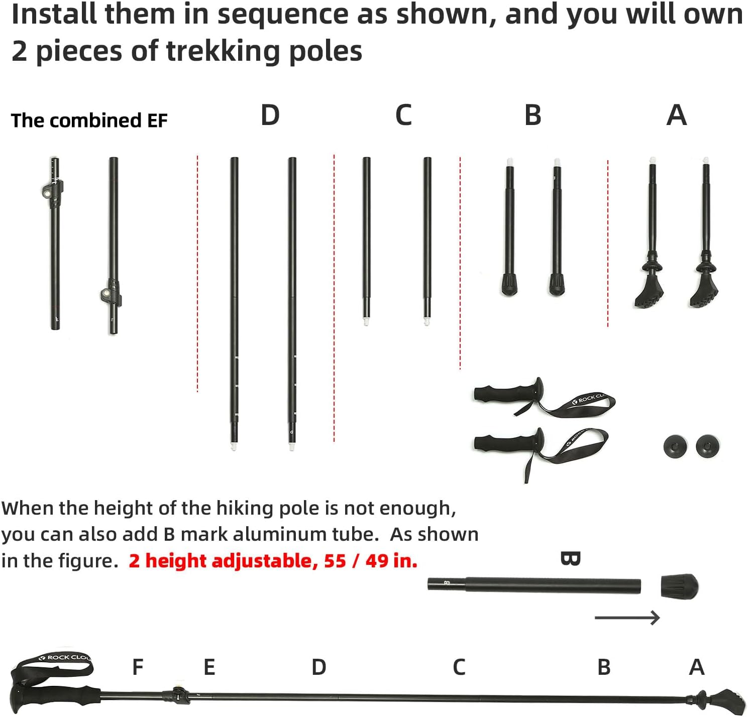 ROCK CLOUD Portable Camping Chair Ultralight Folding Chairs and Trekking Pole 2 in 1 for Outdoor Camp Hiking Backpacking Lawn Beach Sports - Image 6