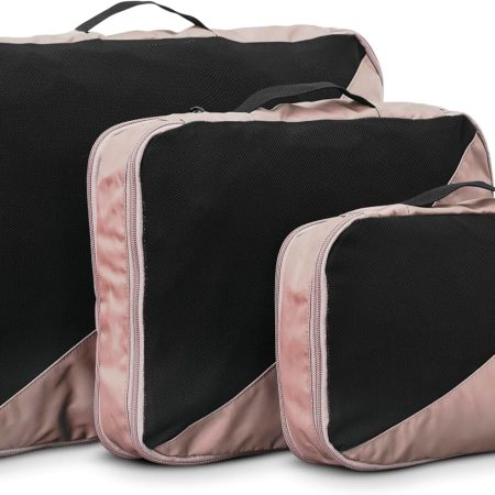 3-Piece Compression Packing Cube Set, Dusty Rose